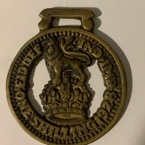Vintage Horse Brass Shilling Lion